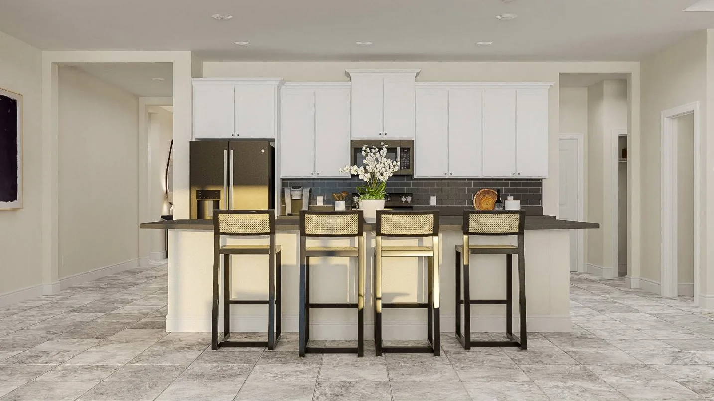 Cozinha do modelo Inverness no Wellness Ridge Clermont FL, casa Lennar em Orlando para brasileiros