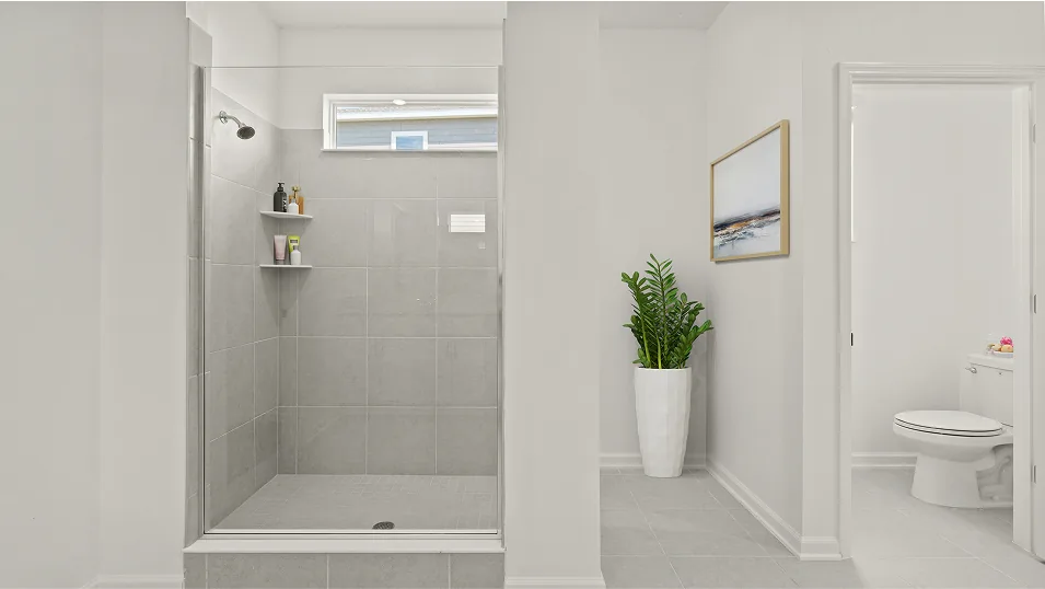 Banheiro da suíte master do modelo Summerlin no Wellness Ridge Clermont FL, casa Lennar em Orlando para brasileiros