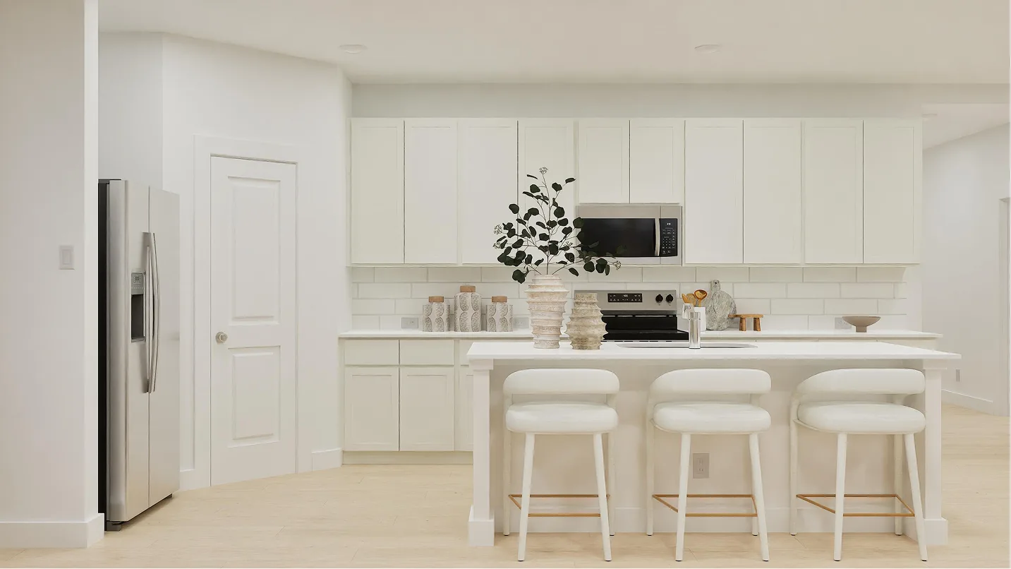 Cozinha do modelo Hendrix no Wellness Ridge Clermont FL, casa Lennar em Orlando para brasileiros