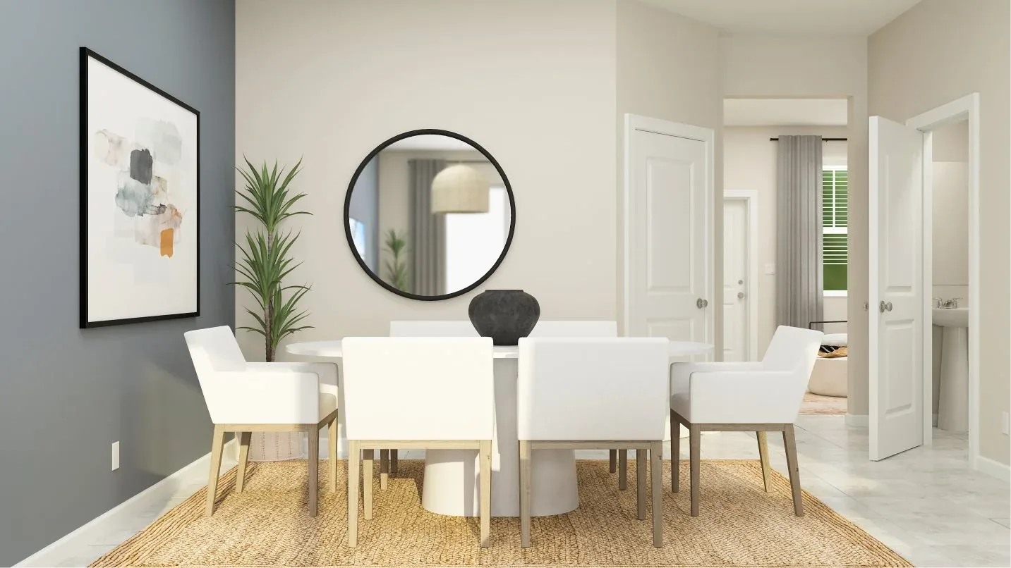 Sala de jantar do modelo Amalfi no Wellness Ridge Clermont FL, casa Lennar em Orlando para brasileiros