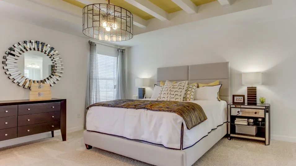 Suíte master do modelo Rio no Wellness Ridge Clermont FL, casa Lennar em Orlando para brasileiros