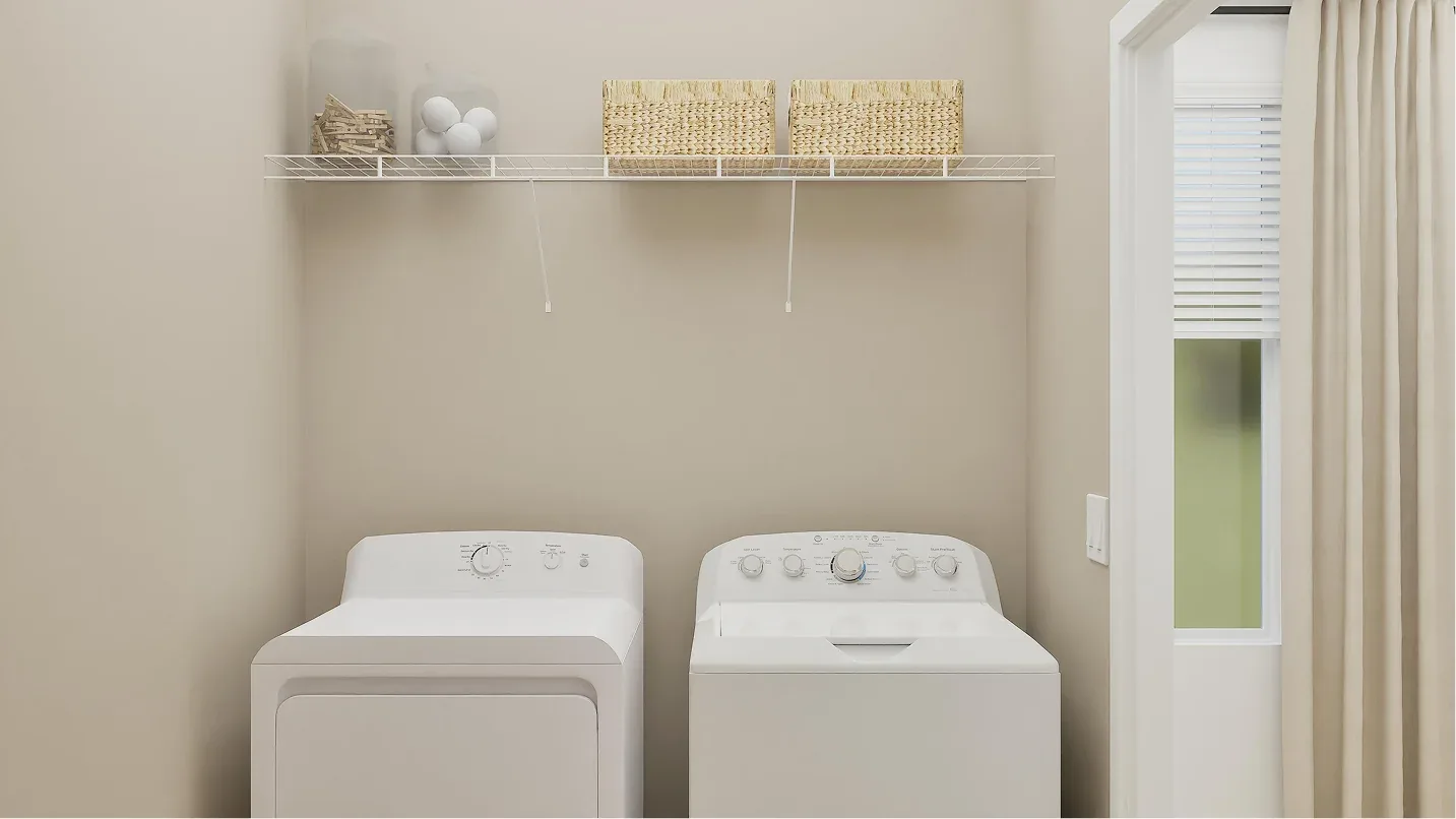 Lavanderia do modelo Bergen no Wellness Ridge Clermont FL, casa Lennar em Orlando para brasileiros
