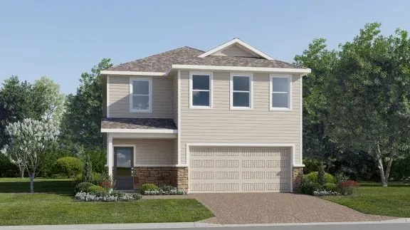 Fachada do modelo Santo no Wellness Ridge Clermont FL, casa Lennar em Orlando para brasileiros
