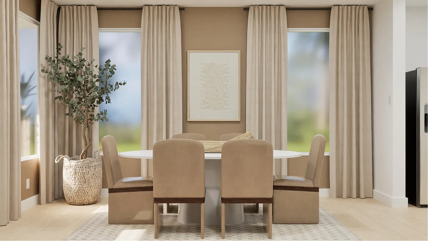 Sala de jantar do modelo Hendrix no Wellness Ridge Clermont FL, casa Lennar em Orlando para brasileiros