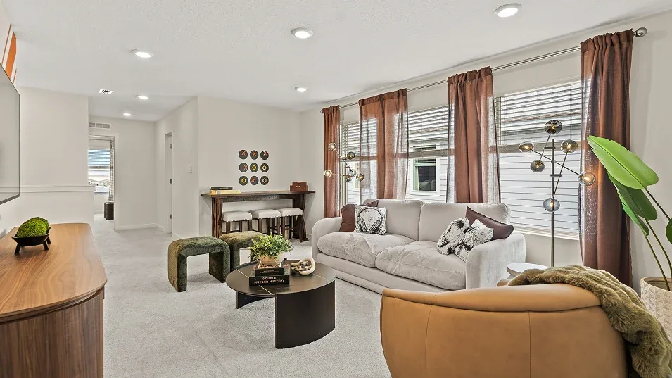 Sala de jogos do modelo Santo no Wellness Ridge Clermont FL, casa Lennar em Orlando para brasileiros