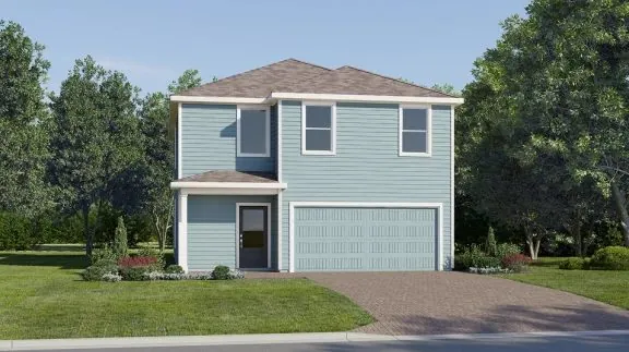 Fachada do modelo Capri no Wellness Ridge Clermont FL, casa Lennar em Orlando para brasileiros