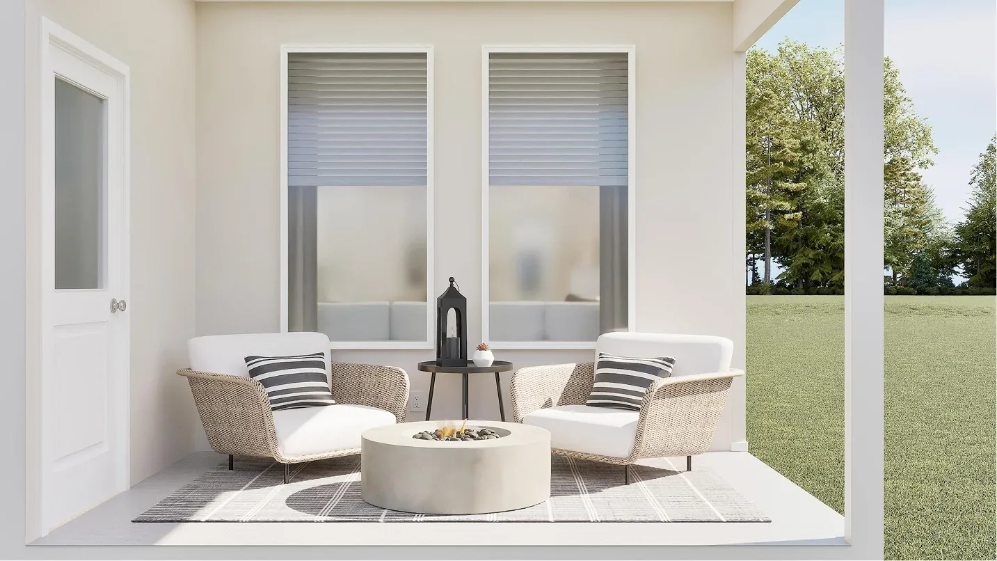 Lanai coberta do modelo Bergen no Wellness Ridge Clermont FL, casa Lennar em Orlando para brasileiros