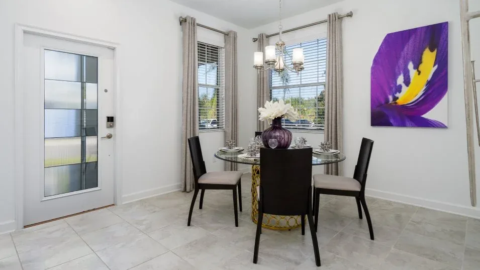 Sala de jantar do modelo Rio no Wellness Ridge Clermont FL, casa Lennar em Orlando para brasileiros