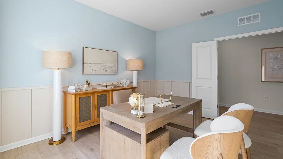 Sala flex (home office) do modelo Jagger no Wellness Ridge Clermont FL, casa Lennar em Orlando para brasileiros