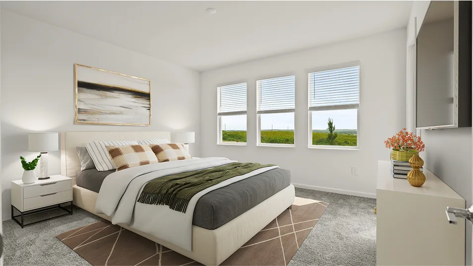 Suíte master do modelo Summerlin no Wellness Ridge Clermont FL, casa Lennar em Orlando para brasileiros