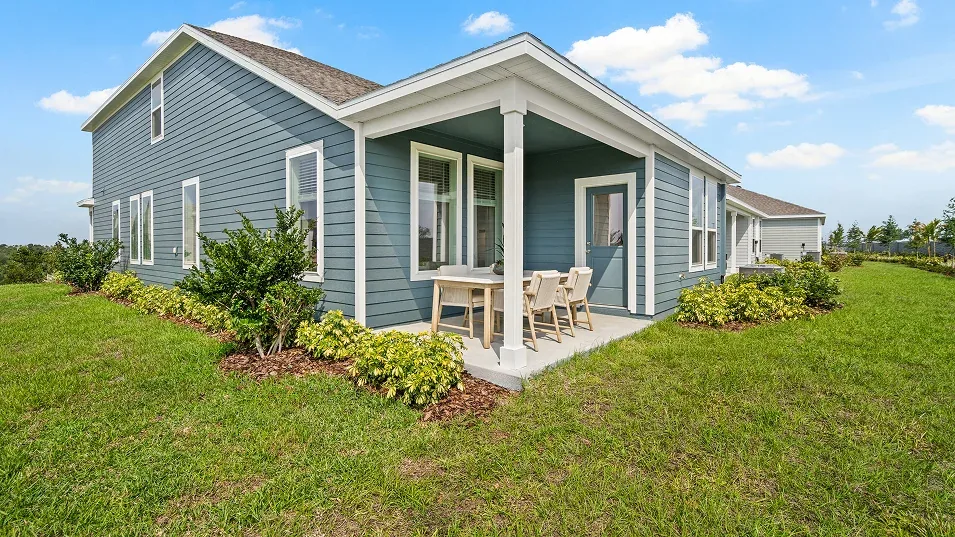 Lanai coberta do modelo Santo no Wellness Ridge Clermont FL, casa Lennar em Orlando para brasileiros