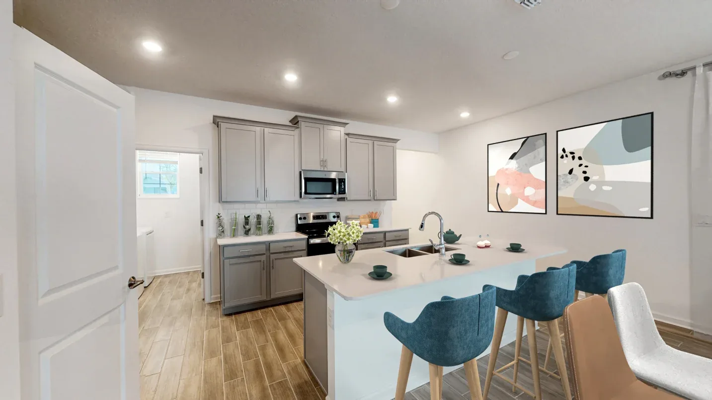 Cozinha do modelo Autumn no Wellness Ridge Clermont FL, casa Lennar em Orlando para brasileiros