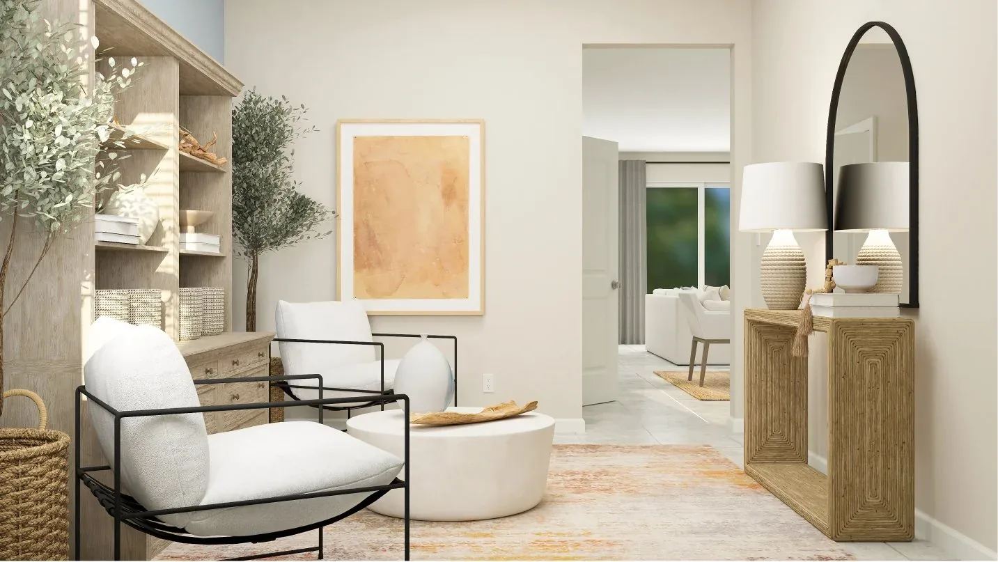 Sala flex (home office) do modelo Amalfi no Wellness Ridge Clermont FL, casa Lennar em Orlando para brasileiros