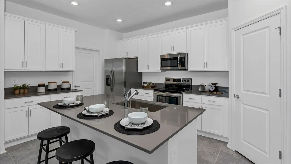 Cozinha do modelo Aspen no Wellness Ridge Clermont FL, casa Lennar em Orlando para brasileiros
