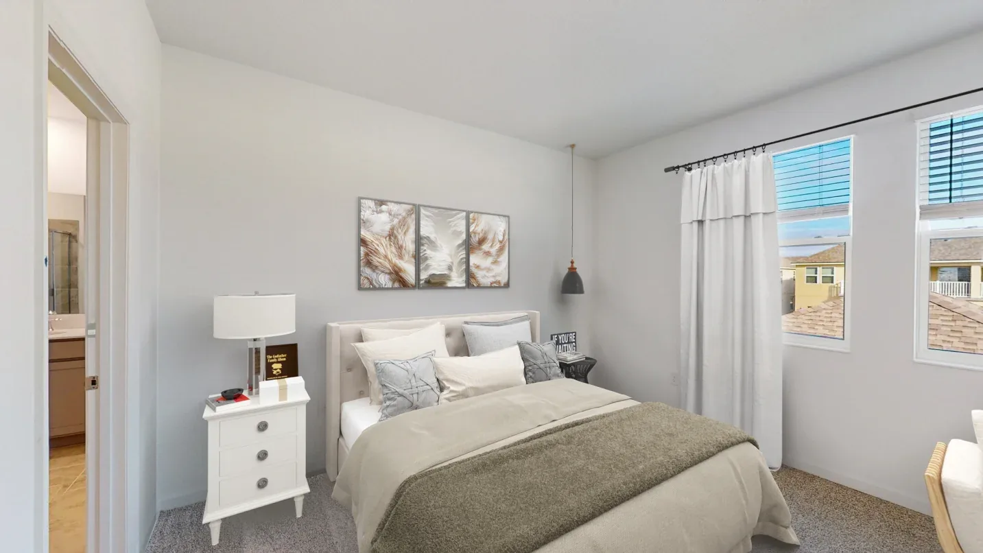 Suíte master do modelo Autumn no Wellness Ridge Clermont FL, casa Lennar em Orlando para brasileiros