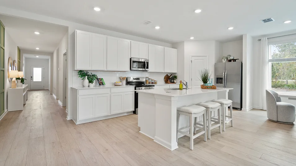 Cozinha do modelo McCartney no Wellness Ridge Clermont FL, casa Lennar em Orlando para brasileiros